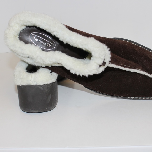 NWOT Talbots Suede Wool Lined Outdoor Slippers 10 - Picture 6 of 8